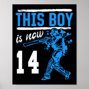 Cricket - This Boy Is Now 14 Year Old 14 Th Birthd Poster