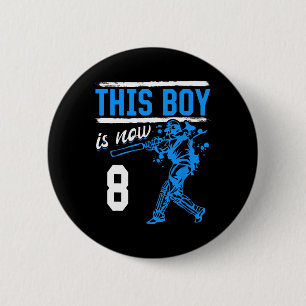 Cricket - This Boy Is Now 8 Year Old 8 Th Birthday 6 Cm Round Badge