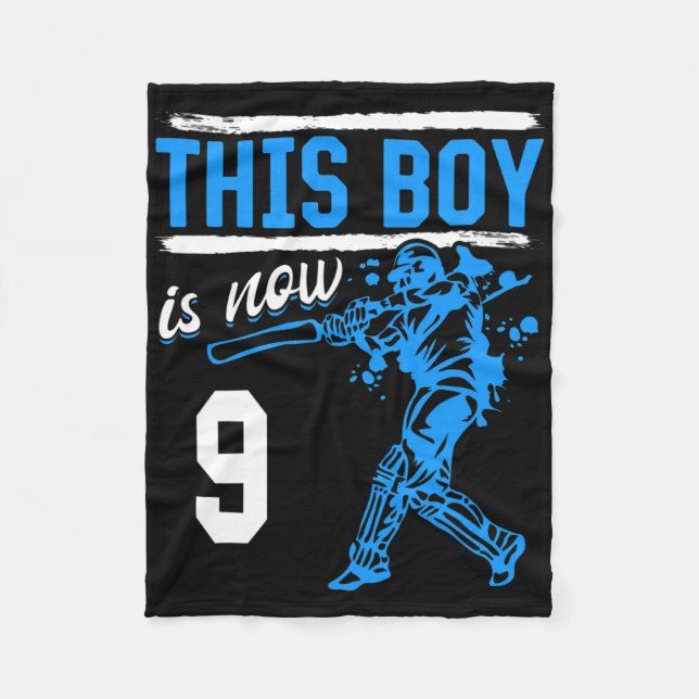 Cricket - This Boy Is Now 9 Year Old 9 Th Birthday Fleece Blanket (Front)