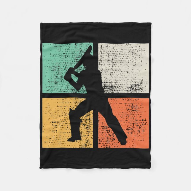 Cricket Tsman Gift Player Coach Retro  Fleece Blanket (Front)