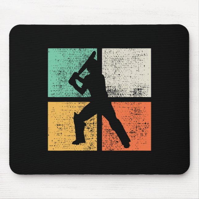 Cricket Tsman Gift Player Coach Retro  Mouse Mat (Front)