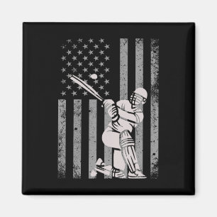 Cricket Usa American Flag Cricket Lover Team Fans Magnet