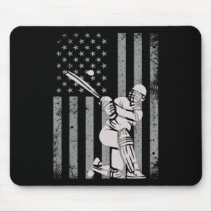 Cricket Usa American Flag Cricket Lover Team Fans Mouse Mat