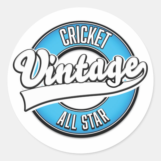 Cricket Vintage all star logo Classic Round Sticker (Front)