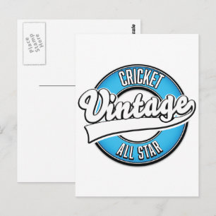 Cricket Vintage all star logo Postcard