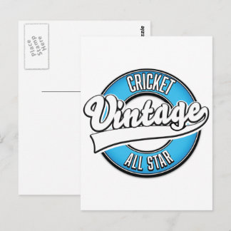 Cricket Vintage all star logo Postcard
