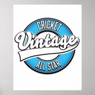 Cricket Vintage all star logo Poster