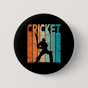 Cricket Vintage Cricket Player Retro Cricketer  6 Cm Round Badge