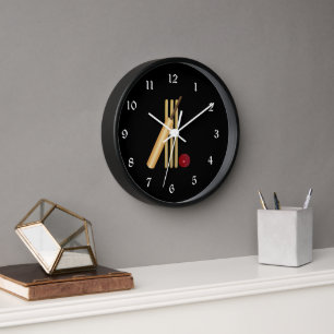 Cricket - Wicket, Bat and Ball Clock