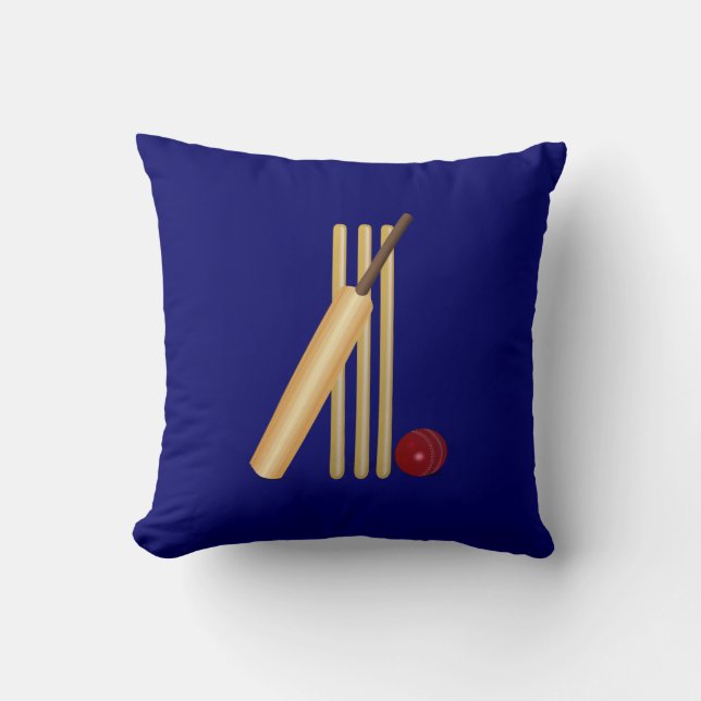 Cricket, wicket, bat and ball cushion (Front)