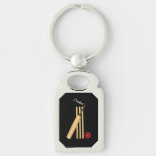 Cricket - Wicket, Bat and Ball Key Ring