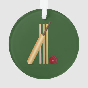Cricket - Wicket, bat and ball Ornament
