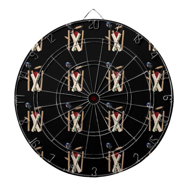 Cricket Wickets, Bats And Ball,  Dartboard (Front)