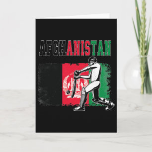 Cricket With Afghanistan Flag Team Cricketer Fan  Card