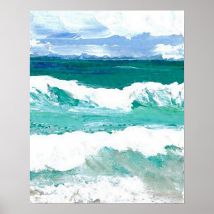 CricketDiane Beach Poster - Ocean Waves in Action