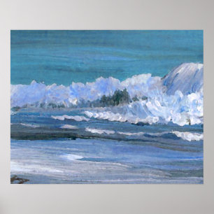 CricketDiane Ocean Poster - Blue Amber Sea