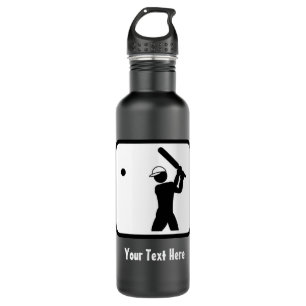Cricketer Logo in Black and White - Personalised 710 Ml Water Bottle