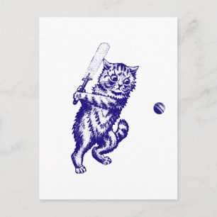 Cricketing Cat Gifts Postcard