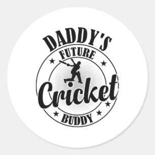 Cricketing Cricket Player - Daddy's Future Cricket Classic Round Sticker