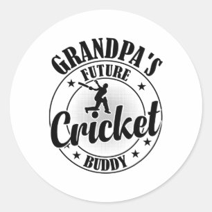 Cricketing Cricket Player - Grandpa's Future Crick Classic Round Sticker