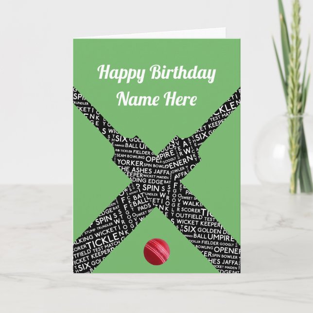 Cricketing Customisable Occasion or Receiver Card (Front)