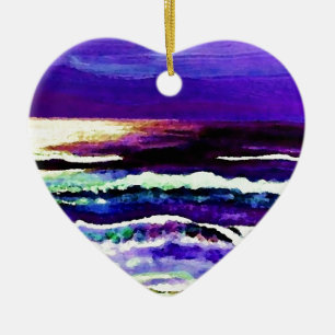 Cricket's Night Ocean Moonlight Ocean Waves Ceramic Tree Decoration
