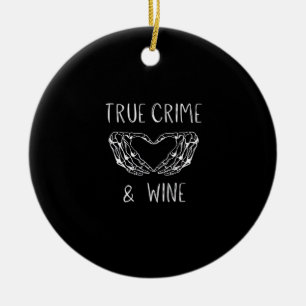 Crime And Wine Skeleton Hands  Ceramic Tree Decoration