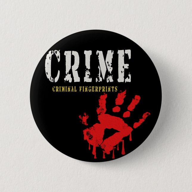 crime-criminal fingerprints Button (Front)