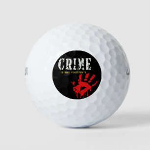 crime-criminal fingerprints Golf Balls