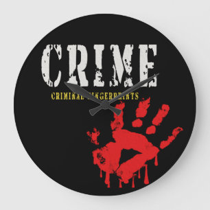 crime-criminal fingerprints Wall Clock