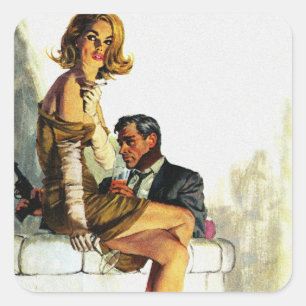 Crime Partners Vintage Pulp Magazine Cover Art Square Sticker
