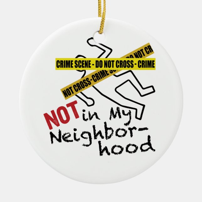 Crime Scene Ceramic Tree Decoration (Front)