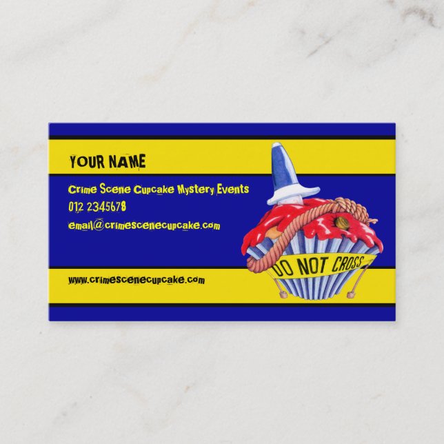 Crime Scene Cupcake Business Card (Front)
