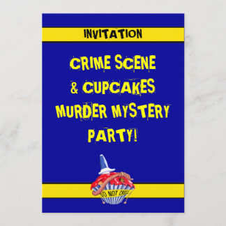 Crime Scene Cupcake Murder Mystery Invitation