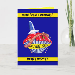 Crime Scene Cupcake Murder Mystery Invitation Card