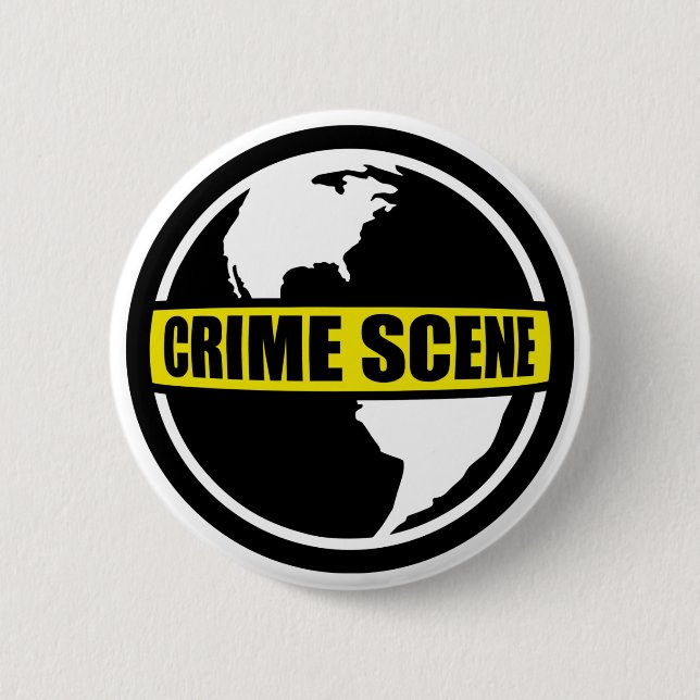 Crime Scene Earth 6 Cm Round Badge (Front)
