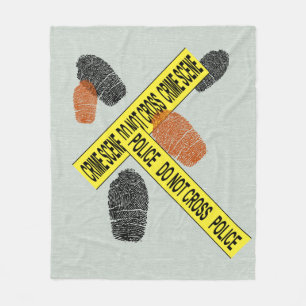 Crime Scene Fingerprints Fleece Blanket