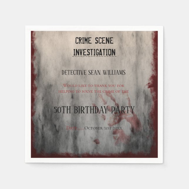 Crime Scene Investigation 50th Birthday Napkin (Front)