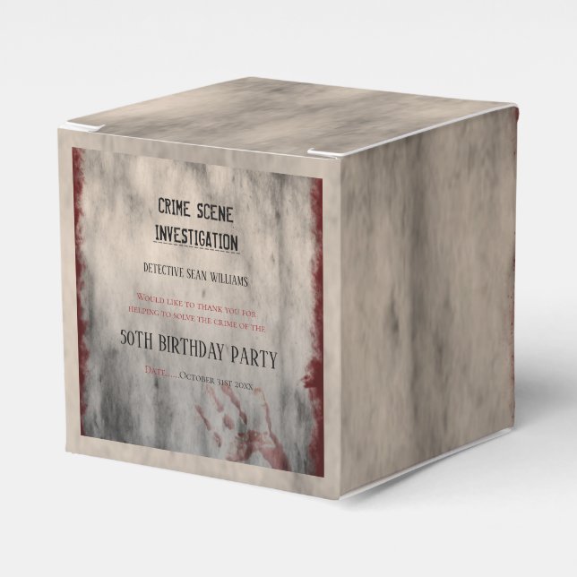 Crime Scene Investigation 50TH bIRTHDAY pARTY Favour Box (Front Side)
