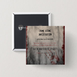 Crime Scene Investigation Birthday Thank You 15 Cm Square Badge
