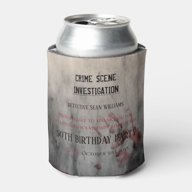 Crime Scene Investigation Birthday Thank You Can Cooler (Can Front)