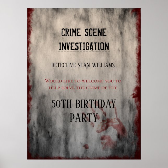 Crime Scene Investigation Birthday Welcome Poster (Front)