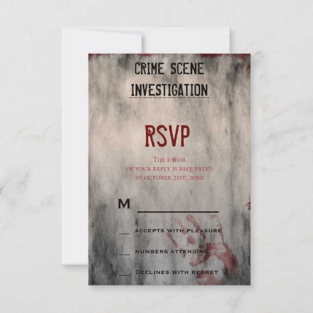 Crime Scene Investigation RSVP Card (Front)