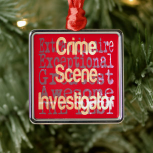 Crime Scene Investigator Extraordinaire Metal Tree Decoration