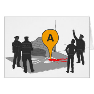 Crime Scene Map with Police and Body Outline