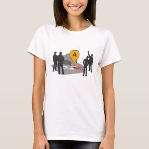 Crime Scene Map with Police and Body Outline T-Shirt