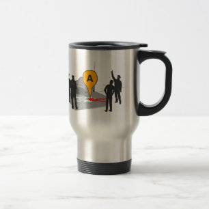 Crime Scene Map with Police and Body Outline Travel Mug