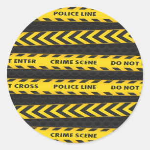 Crime Scene Police Line Classic Round Sticker