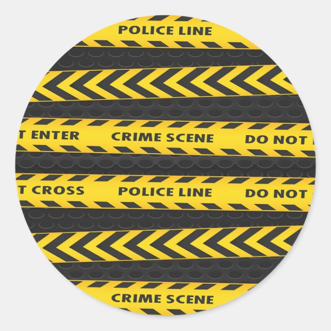 Crime Scene Police Line Classic Round Sticker (Front)