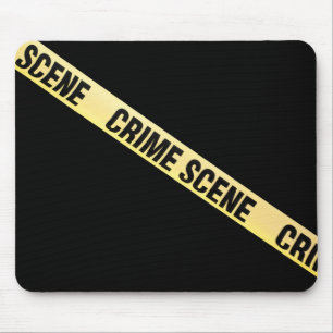 Crime scene ribbon cut out. Transparent background Mouse Mat